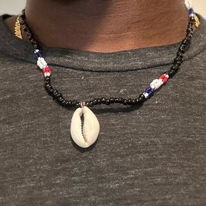 💯 Authentic West African Beaded 🇺🇸 Accent Necklace